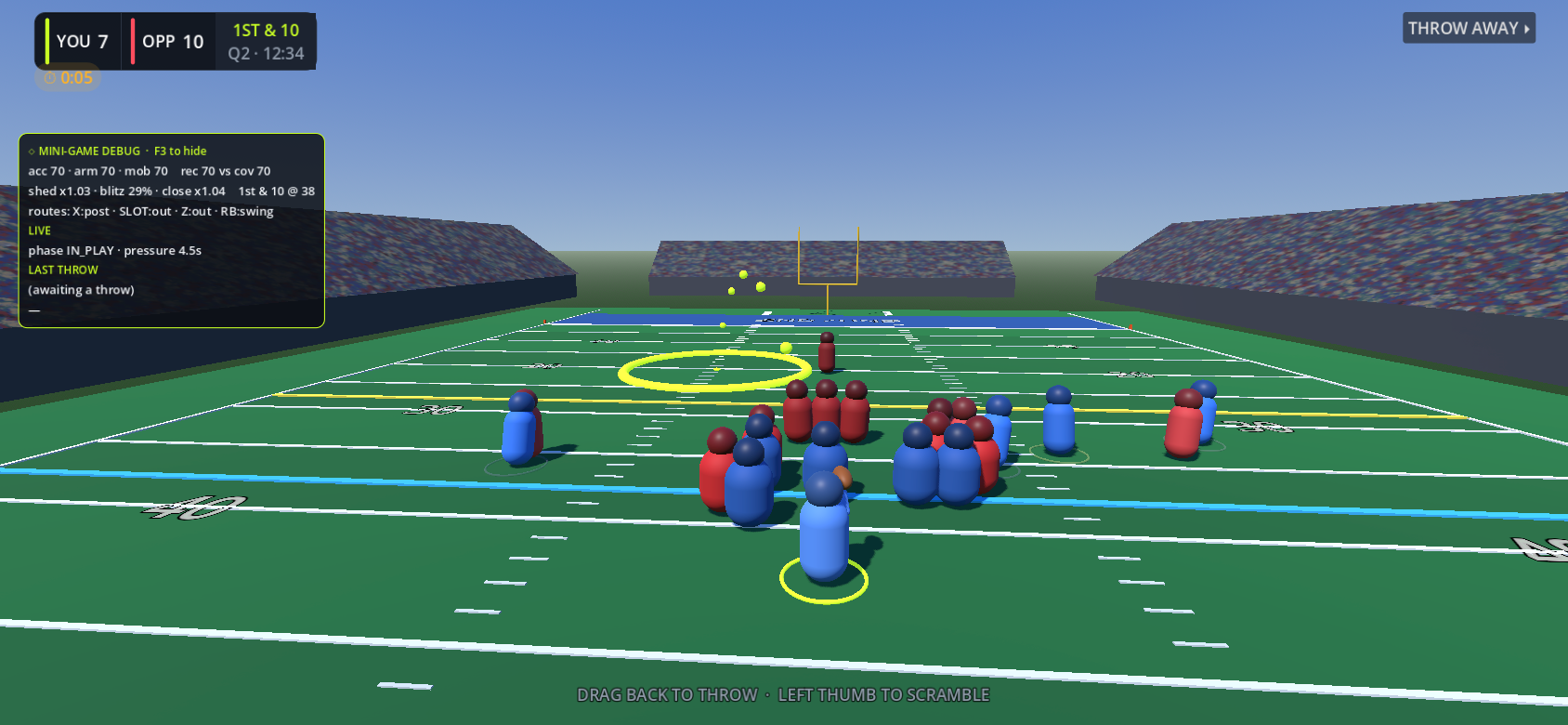 Aim every throw with drag-to-throw